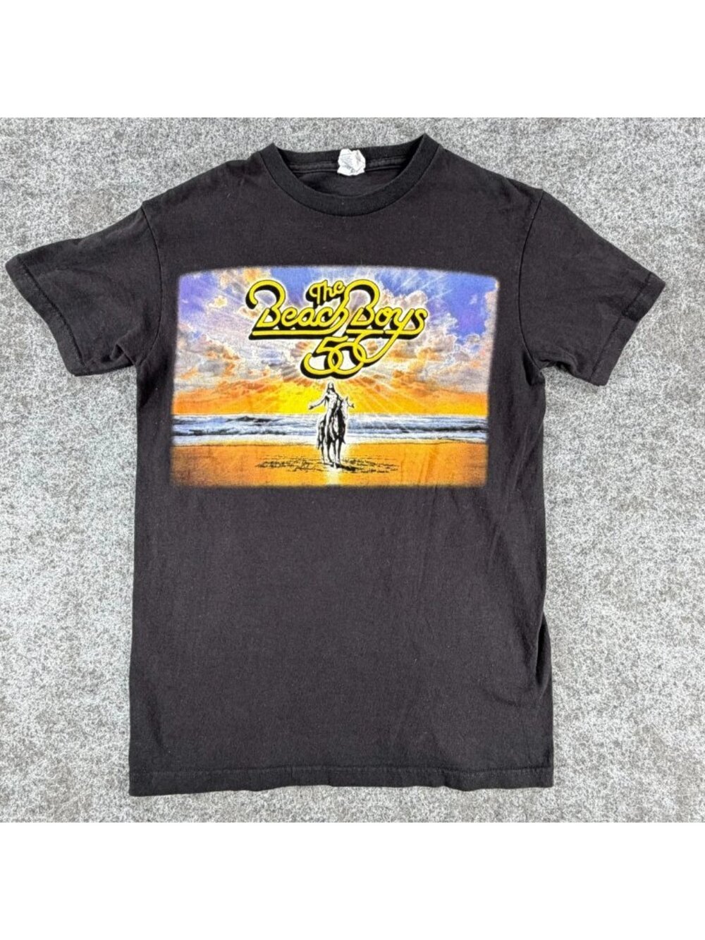 Delta Pro Weight T-Shirt Mens S Black The Beach Boys 50 Preshrunk Cotton Graphic